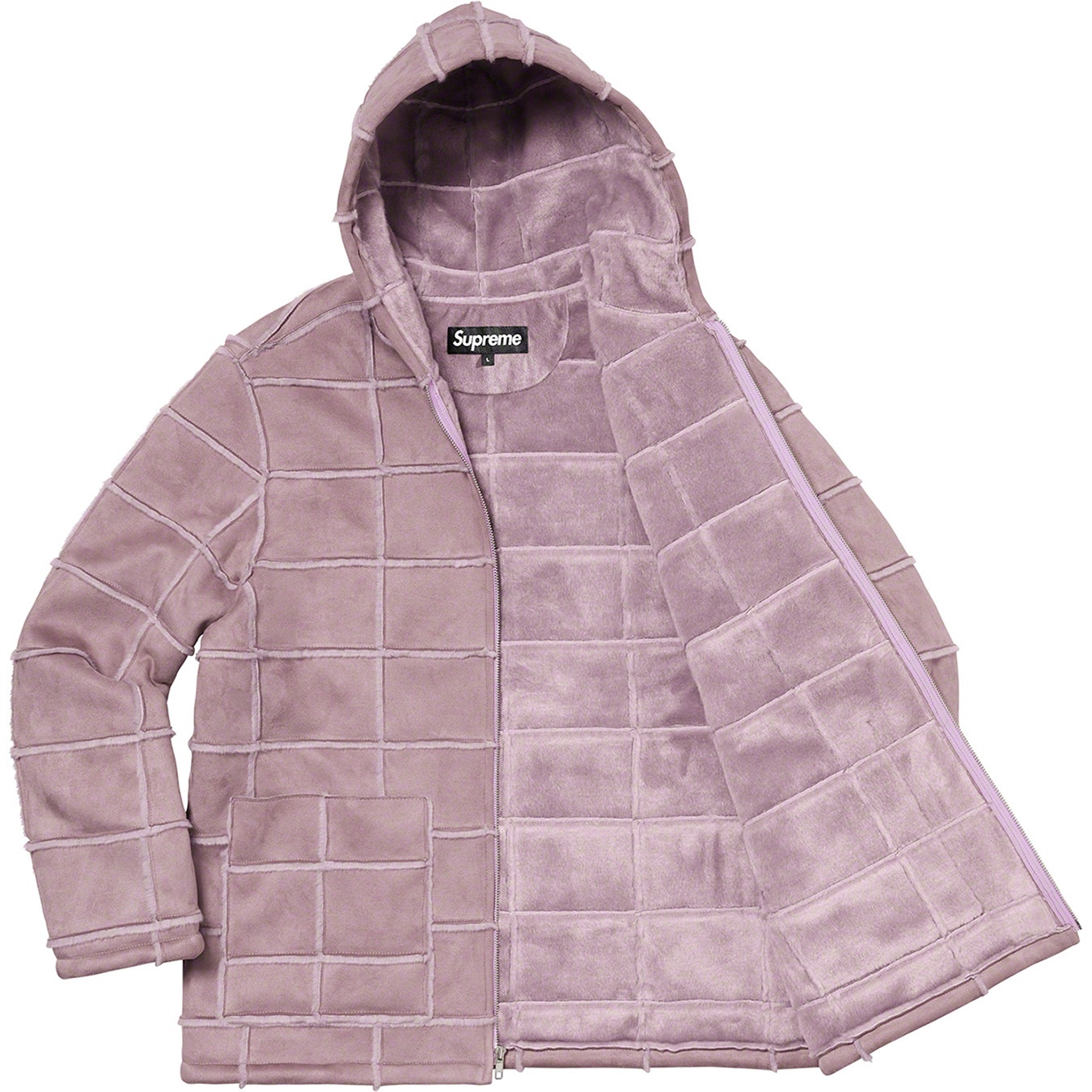Faux Suede Patchwork Hooded Jacket view 6